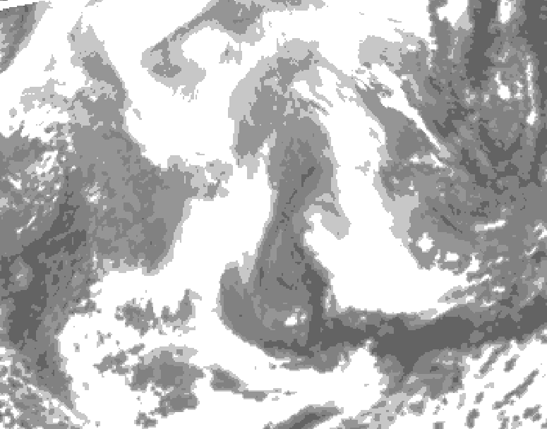 GDPS total cloud 090 hour forecast chart for Canada based on 2026/02/17 0000Z data