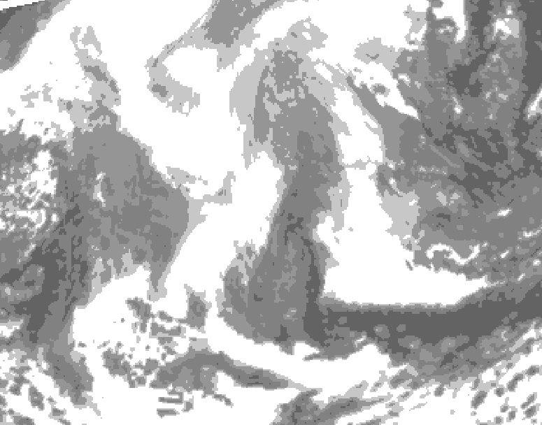 GDPS total cloud 096 hour forecast chart for Canada based on 2026/02/17 0000Z data