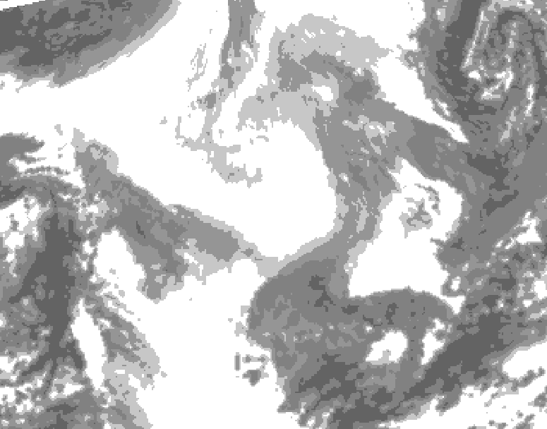 GDPS total cloud 126 hour forecast chart for Canada based on 2026/02/17 0000Z data