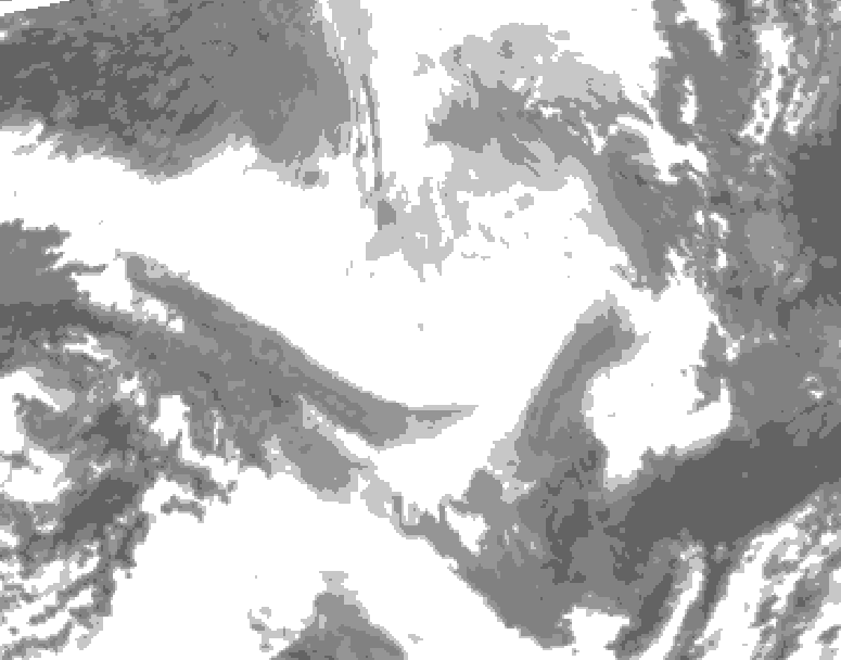 GDPS total cloud 150 hour forecast chart for Canada based on 2026/02/17 0000Z data