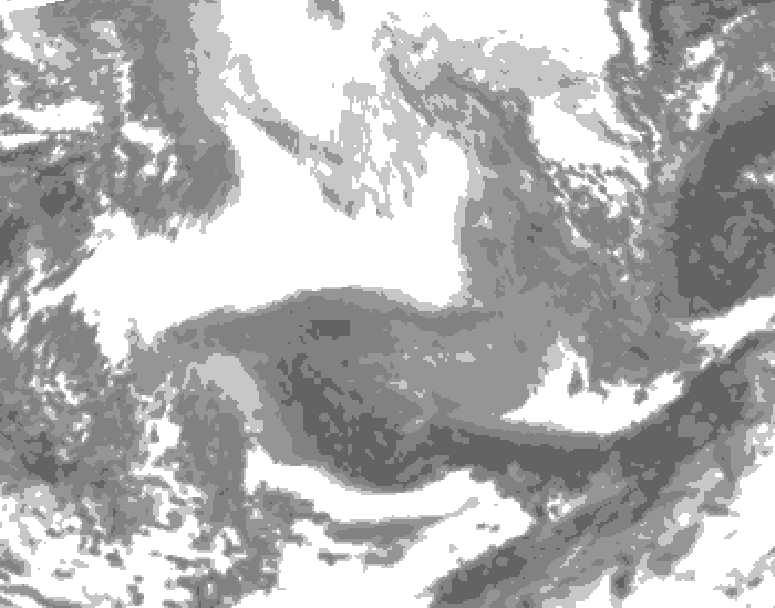 GDPS total cloud 036 hour forecast chart for Canada based on 2026/02/17 1200Z data