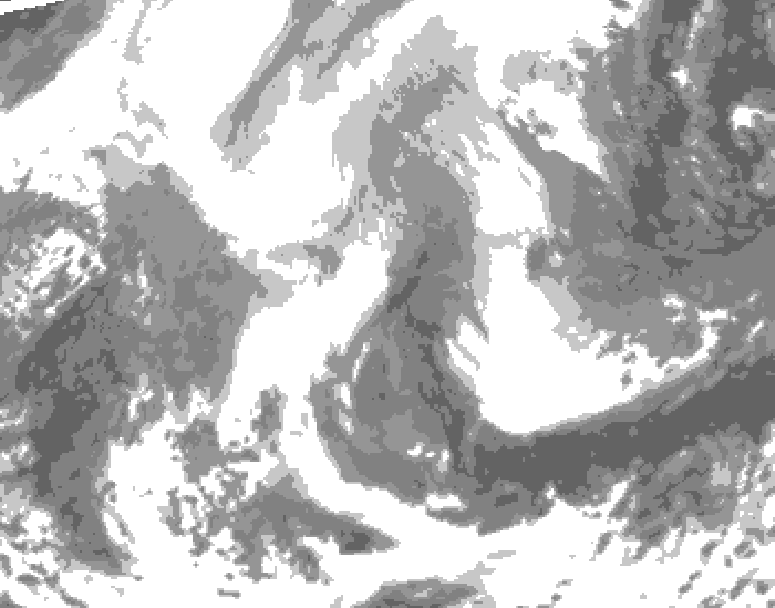 GDPS total cloud 084 hour forecast chart for Canada based on 2026/02/17 1200Z data