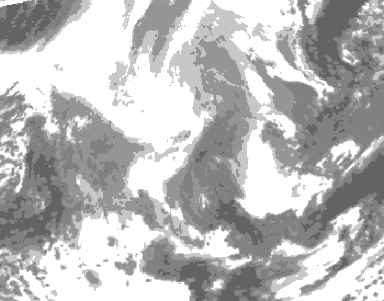 GDPS total cloud 096 hour forecast chart for Canada based on 2026/02/17 1200Z data
