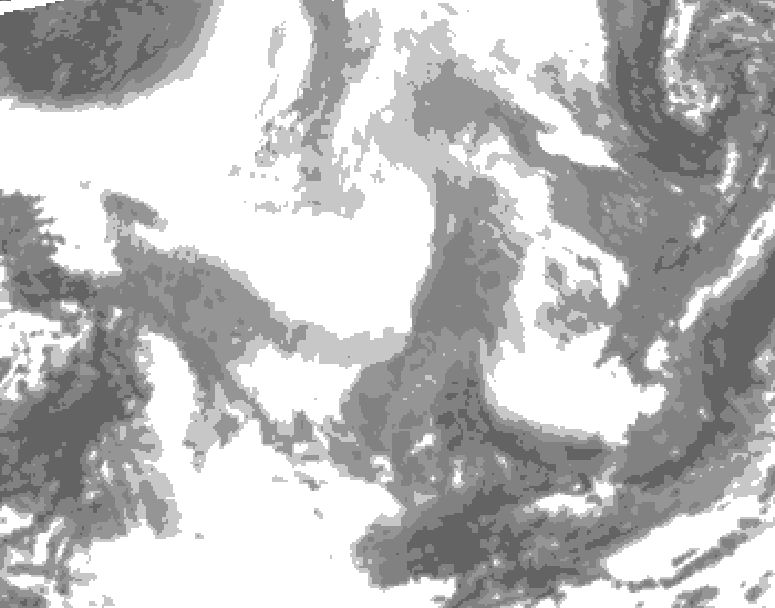 GDPS total cloud 108 hour forecast chart for Canada based on 2026/02/17 1200Z data