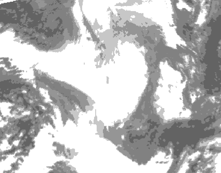 GDPS total cloud 132 hour forecast chart for Canada based on 2026/02/17 1200Z data