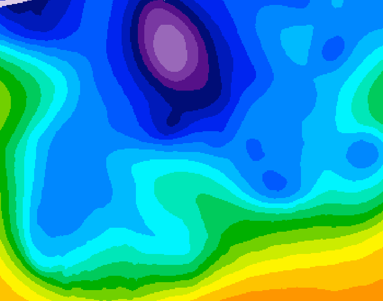 GDPS 500 millibar geopotential height 006 hour forecast chart for Canada based on 2026/02/18 0000Z data
