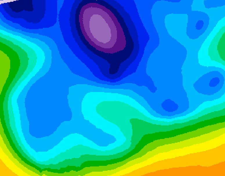 GDPS 500 millibar geopotential height 012 hour forecast chart for Canada based on 2026/02/18 0000Z data
