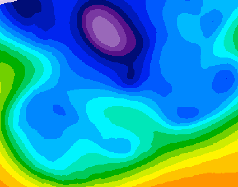 GDPS 500 millibar geopotential height 018 hour forecast chart for Canada based on 2026/02/18 0000Z data