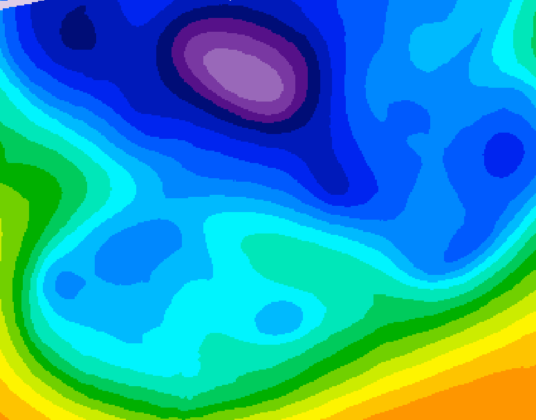 GDPS 500 millibar geopotential height 030 hour forecast chart for Canada based on 2026/02/18 0000Z data