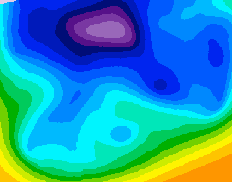 GDPS 500 millibar geopotential height 042 hour forecast chart for Canada based on 2026/02/18 0000Z data