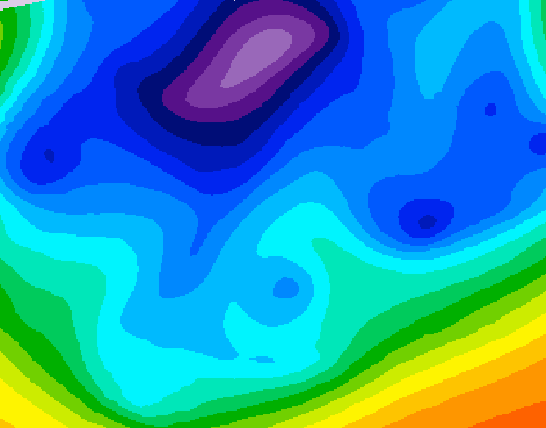 GDPS 500 millibar geopotential height 060 hour forecast chart for Canada based on 2026/02/18 0000Z data