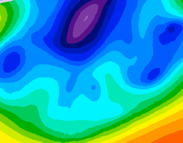 GDPS 500 millibar geopotential height 072 hour forecast chart for Canada based on 2026/02/18 0000Z data