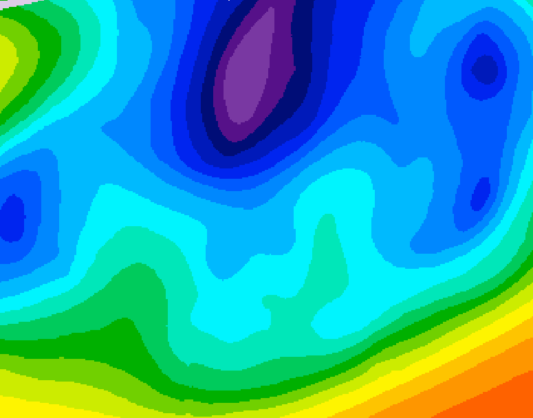 GDPS 500 millibar geopotential height 084 hour forecast chart for Canada based on 2026/02/18 0000Z data