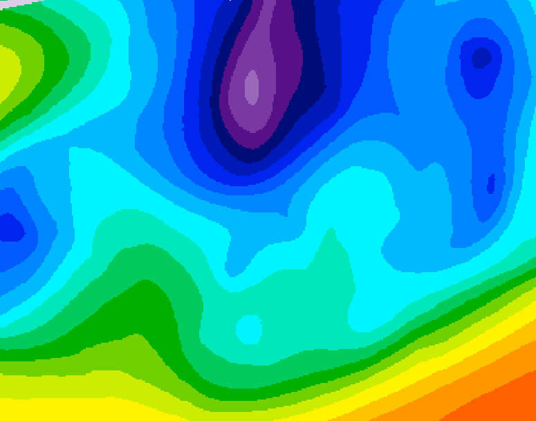 GDPS 500 millibar geopotential height 090 hour forecast chart for Canada based on 2026/02/18 0000Z data