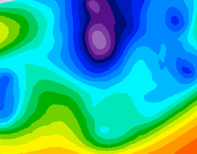 GDPS 500 millibar geopotential height 102 hour forecast chart for Canada based on 2026/02/18 0000Z data
