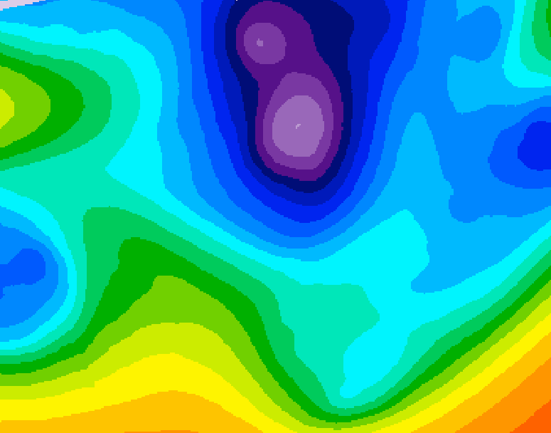 GDPS 500 millibar geopotential height 114 hour forecast chart for Canada based on 2026/02/18 0000Z data