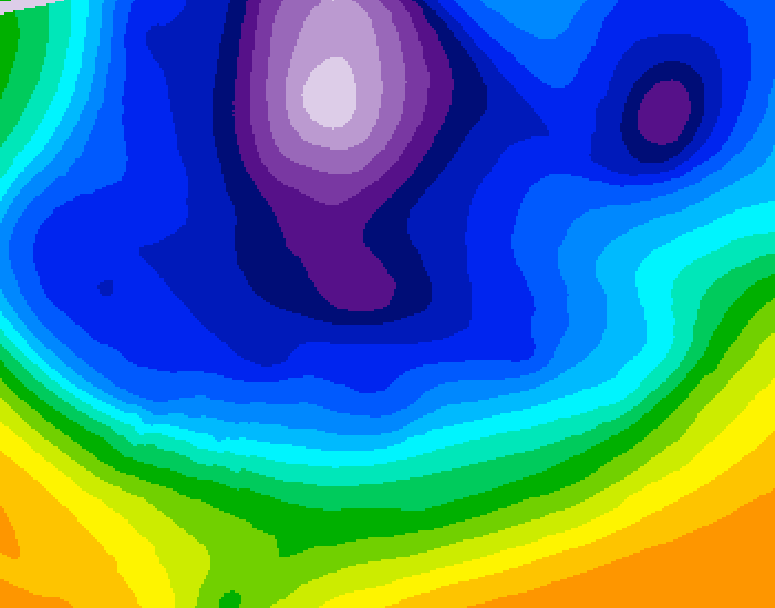 GDPS 500 millibar geopotential height 222 hour forecast chart for Canada based on 2026/02/18 0000Z data