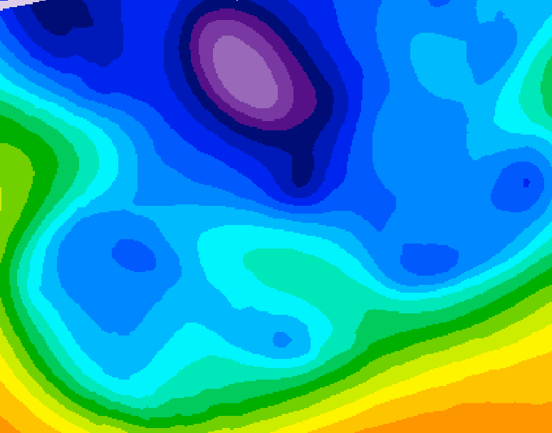 GDPS 500 millibar geopotential height 006 hour forecast chart for Canada based on 2026/02/18 1200Z data