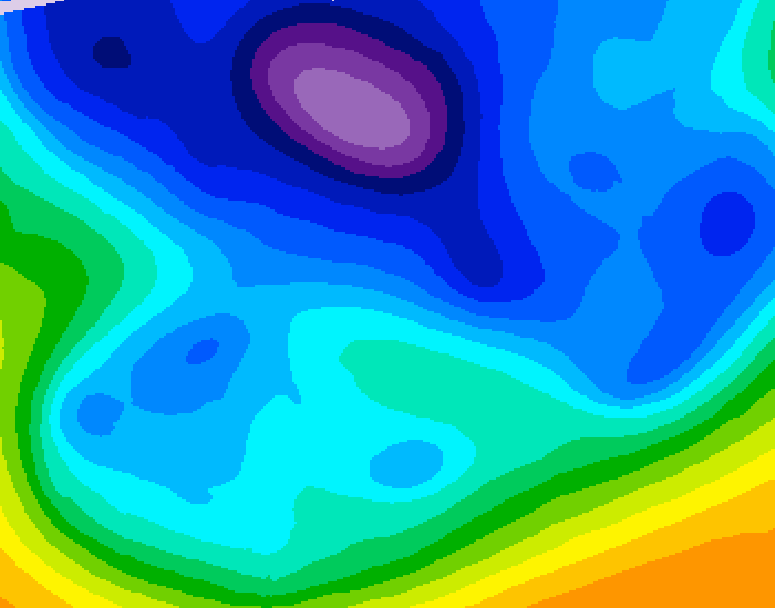 GDPS 500 millibar geopotential height 018 hour forecast chart for Canada based on 2026/02/18 1200Z data