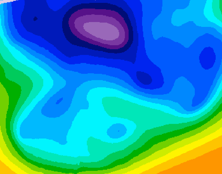 GDPS 500 millibar geopotential height 024 hour forecast chart for Canada based on 2026/02/18 1200Z data