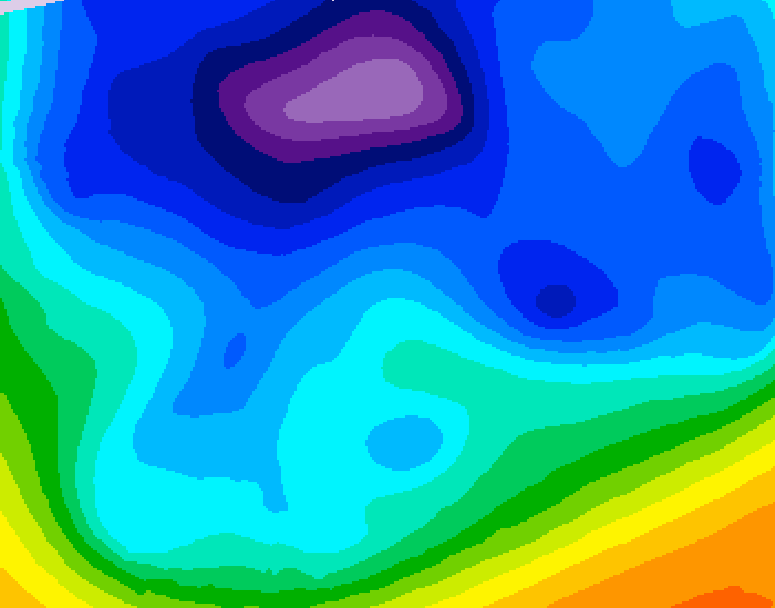 GDPS 500 millibar geopotential height 036 hour forecast chart for Canada based on 2026/02/18 1200Z data