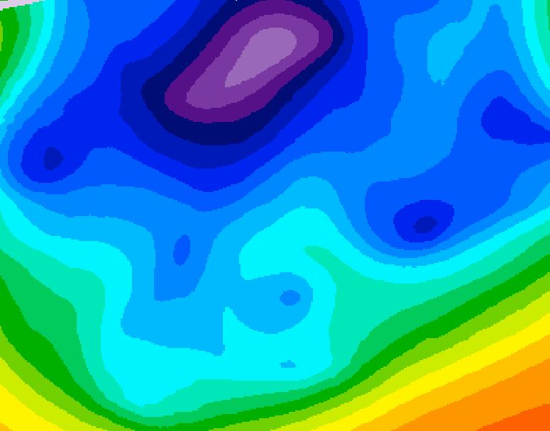 GDPS 500 millibar geopotential height 048 hour forecast chart for Canada based on 2026/02/18 1200Z data