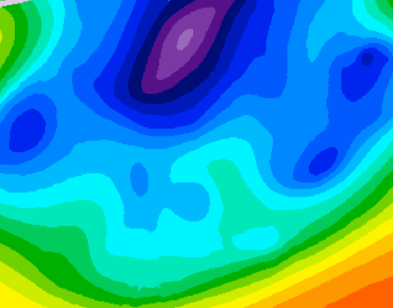 GDPS 500 millibar geopotential height 060 hour forecast chart for Canada based on 2026/02/18 1200Z data