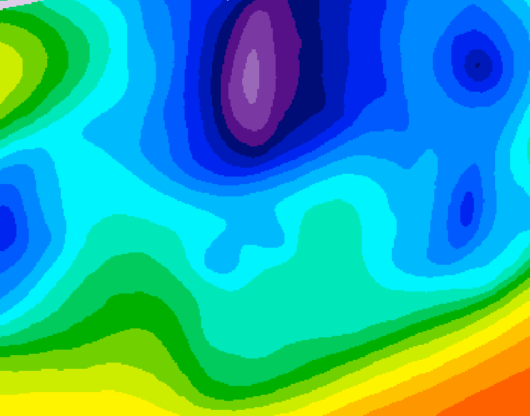 GDPS 500 millibar geopotential height 078 hour forecast chart for Canada based on 2026/02/18 1200Z data