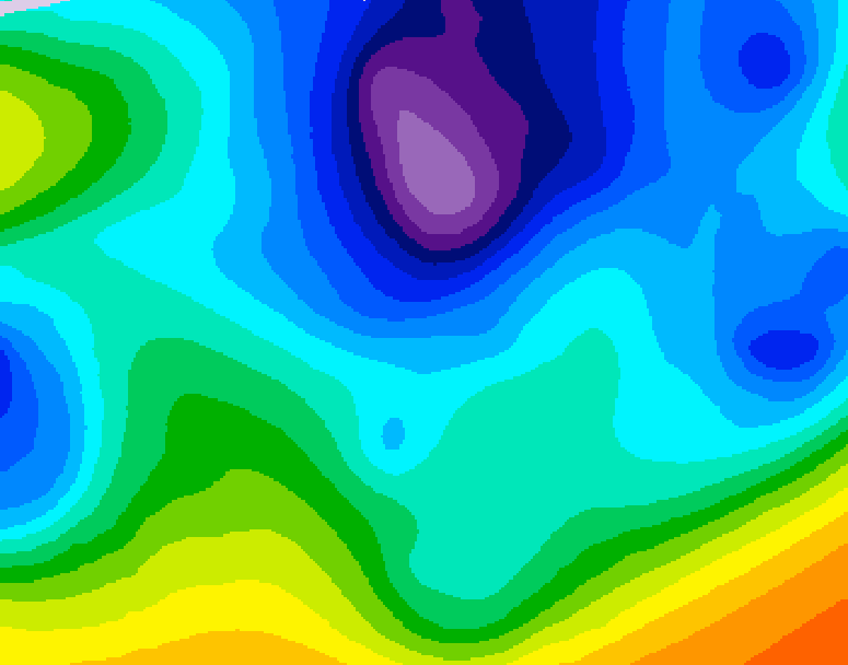 GDPS 500 millibar geopotential height 090 hour forecast chart for Canada based on 2026/02/18 1200Z data