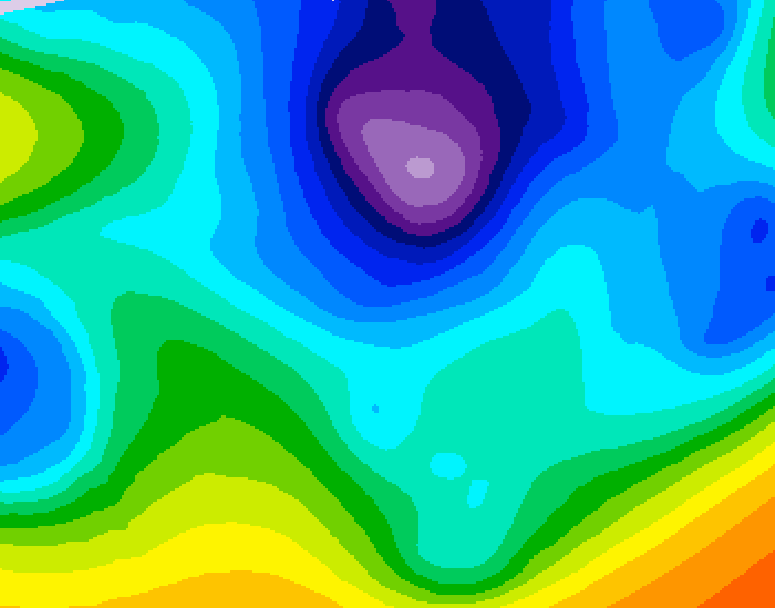 GDPS 500 millibar geopotential height 096 hour forecast chart for Canada based on 2026/02/18 1200Z data