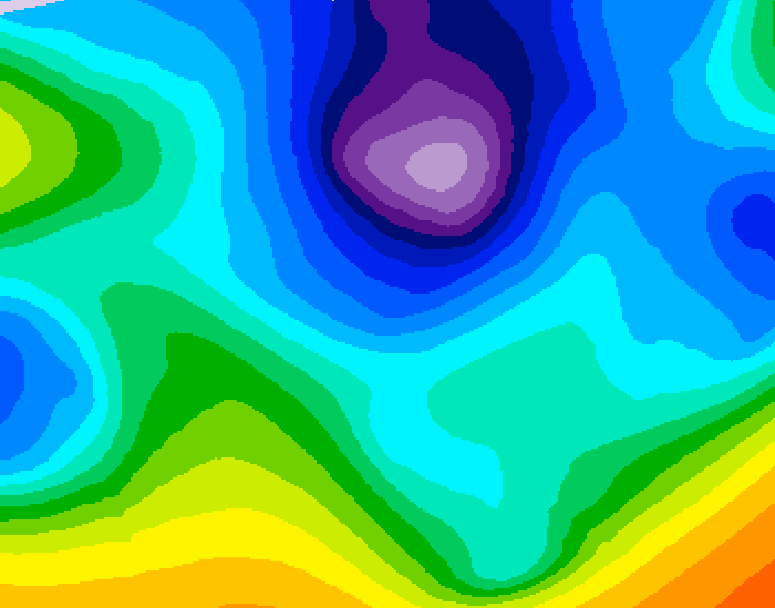 GDPS 500 millibar geopotential height 102 hour forecast chart for Canada based on 2026/02/18 1200Z data