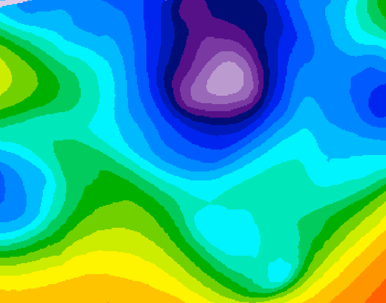 GDPS 500 millibar geopotential height 108 hour forecast chart for Canada based on 2026/02/18 1200Z data