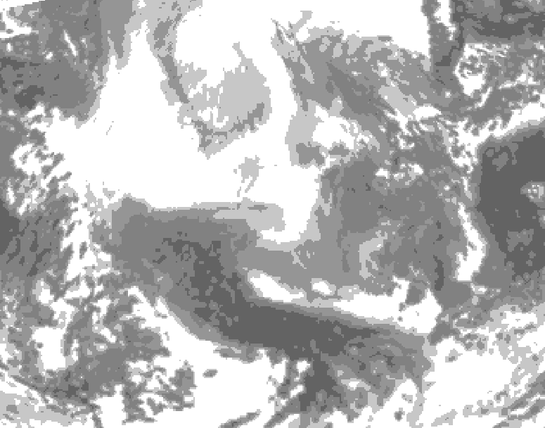 GDPS total cloud 006 hour forecast chart for Canada based on 2026/02/18 0000Z data