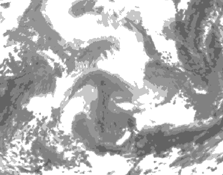 GDPS total cloud 048 hour forecast chart for Canada based on 2026/02/18 0000Z data