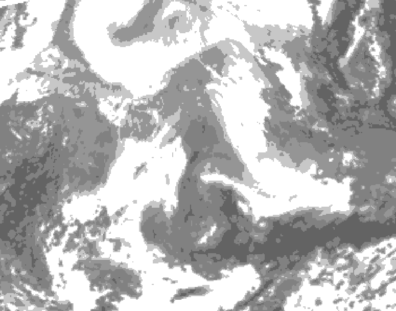 GDPS total cloud 060 hour forecast chart for Canada based on 2026/02/18 0000Z data
