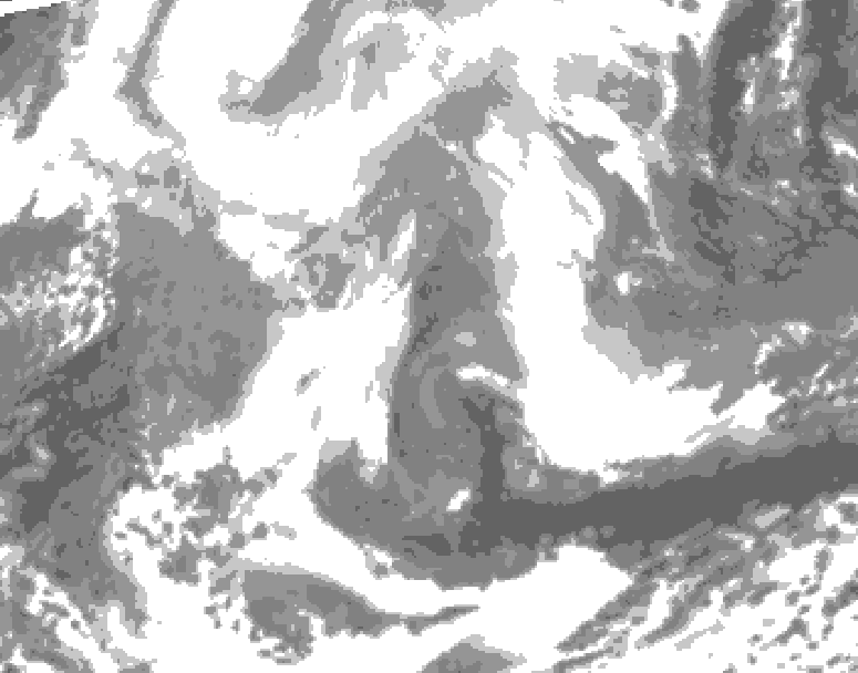 GDPS total cloud 066 hour forecast chart for Canada based on 2026/02/18 0000Z data