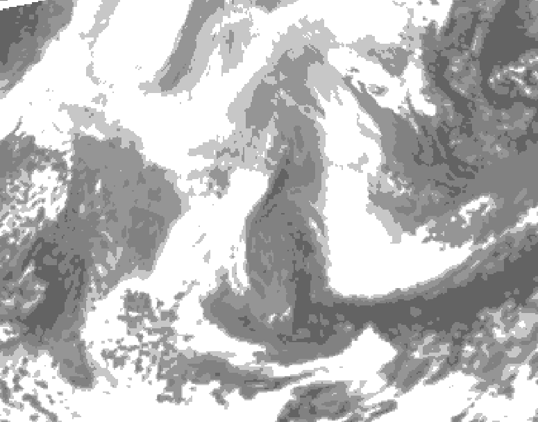 GDPS total cloud 072 hour forecast chart for Canada based on 2026/02/18 0000Z data