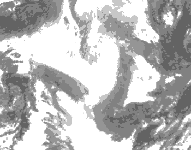 GDPS total cloud 114 hour forecast chart for Canada based on 2026/02/18 0000Z data