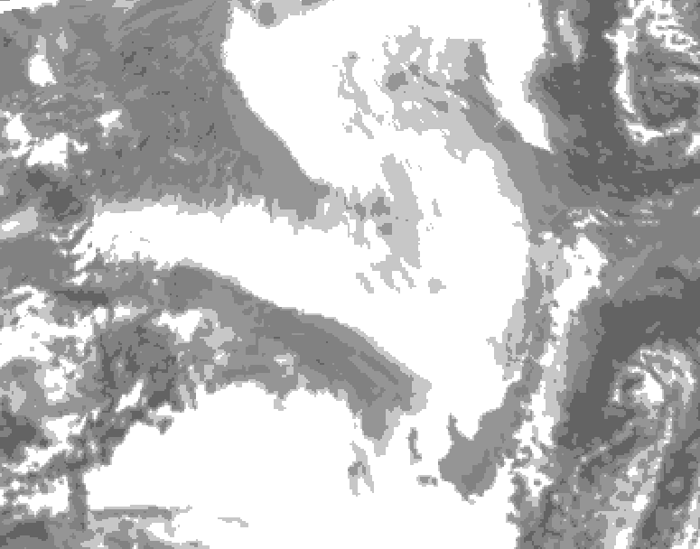 GDPS total cloud 144 hour forecast chart for Canada based on 2026/02/18 0000Z data