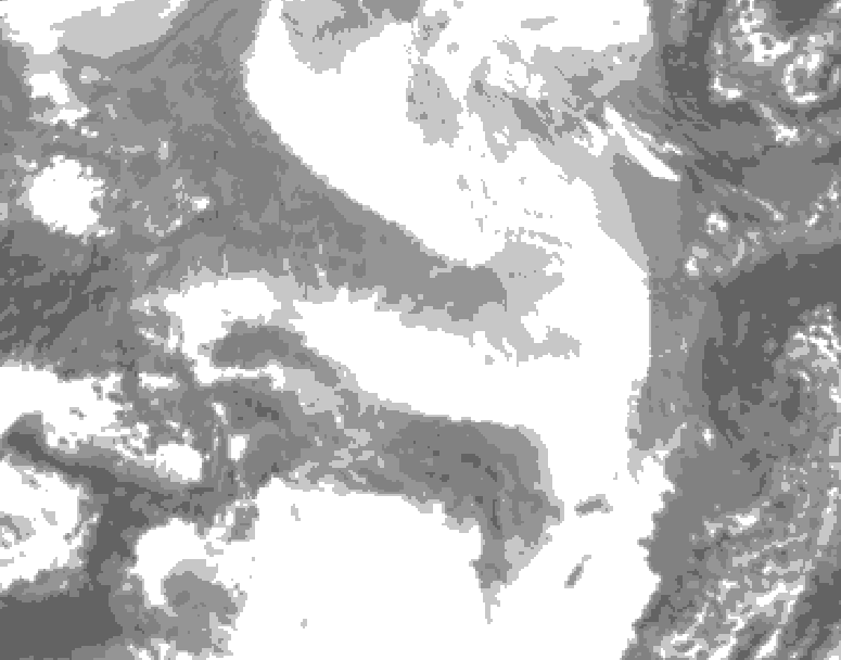 GDPS total cloud 156 hour forecast chart for Canada based on 2026/02/18 0000Z data