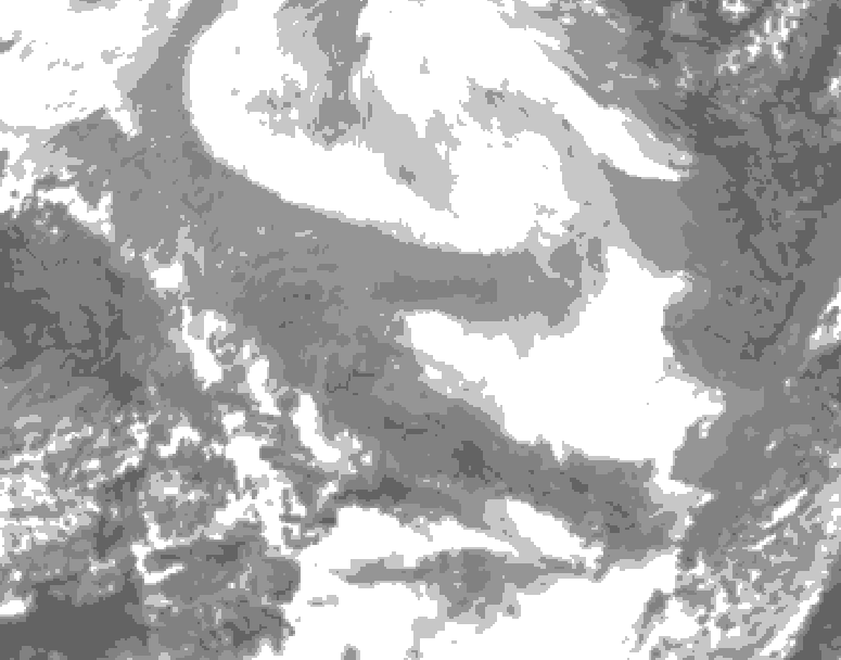 GDPS total cloud 180 hour forecast chart for Canada based on 2026/02/18 0000Z data