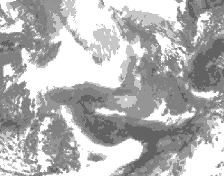 GDPS total cloud 006 hour forecast chart for Canada based on 2026/02/18 1200Z data