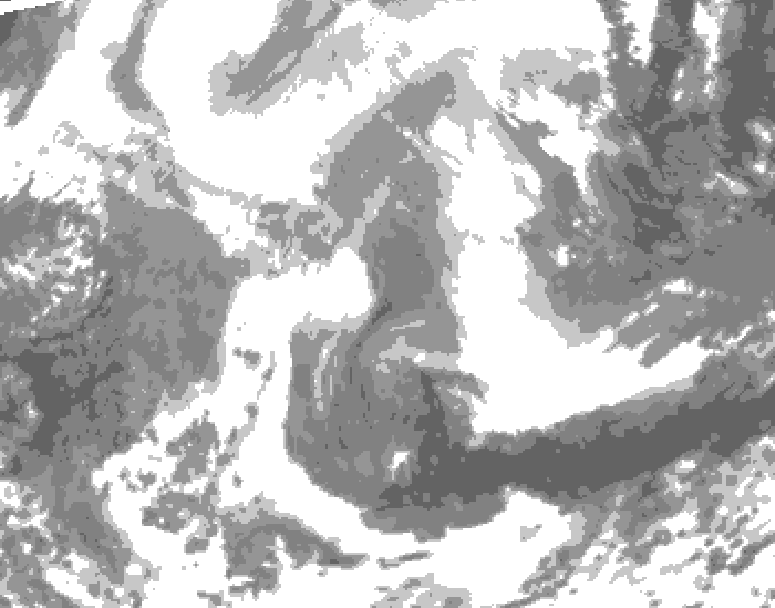 GDPS total cloud 054 hour forecast chart for Canada based on 2026/02/18 1200Z data