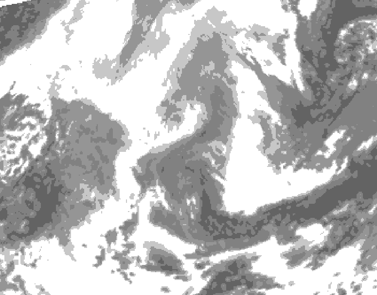 GDPS total cloud 066 hour forecast chart for Canada based on 2026/02/18 1200Z data