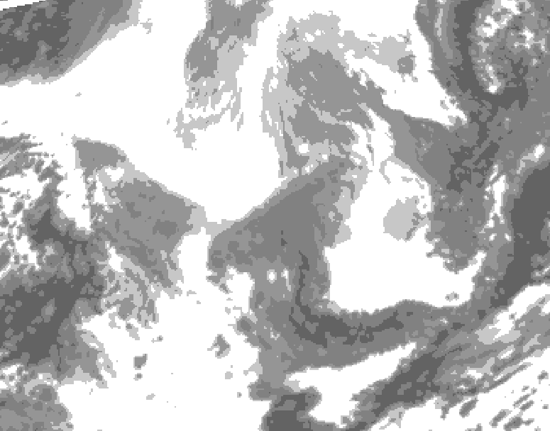 GDPS total cloud 078 hour forecast chart for Canada based on 2026/02/18 1200Z data