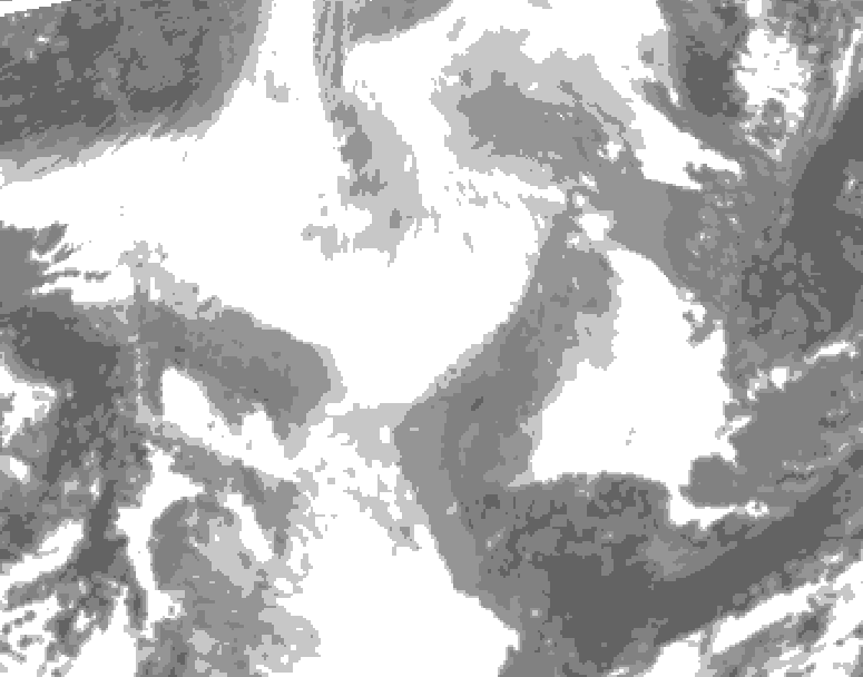 GDPS total cloud 096 hour forecast chart for Canada based on 2026/02/18 1200Z data