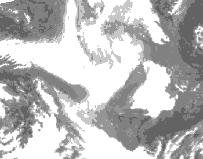 GDPS total cloud 108 hour forecast chart for Canada based on 2026/02/18 1200Z data