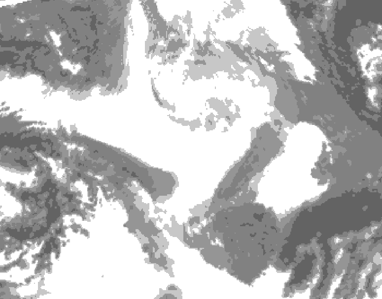 GDPS total cloud 114 hour forecast chart for Canada based on 2026/02/18 1200Z data