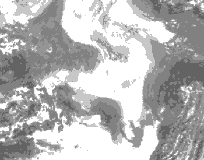 GDPS total cloud 144 hour forecast chart for Canada based on 2026/02/18 1200Z data