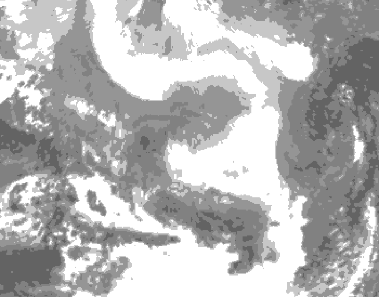 GDPS total cloud 162 hour forecast chart for Canada based on 2026/02/18 1200Z data